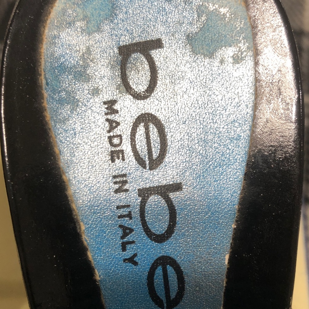 bebe Metallic Light Blue Zebra-Accent Slide Sandals 7.5 - Picture 6 of 10